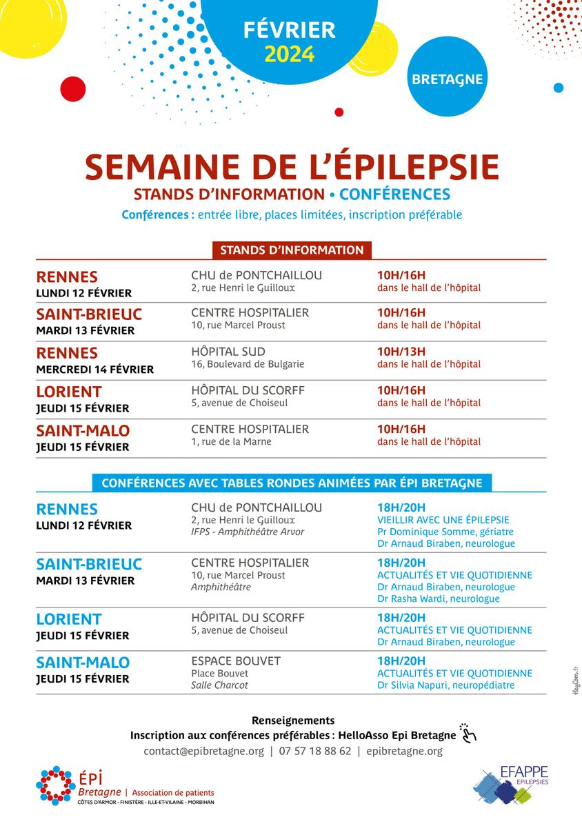 Semaine de l'épilepsie 2024 en Bretagne - Programme