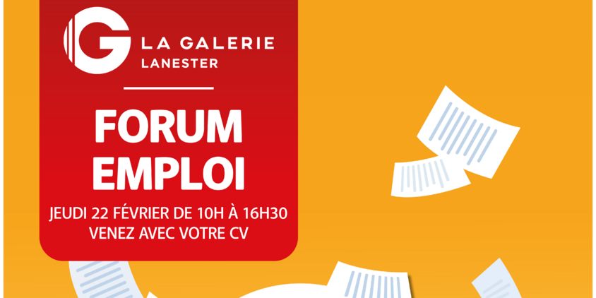 Affiche - Forum Emploi - Jeudi 22 février - La Galerie Lanester